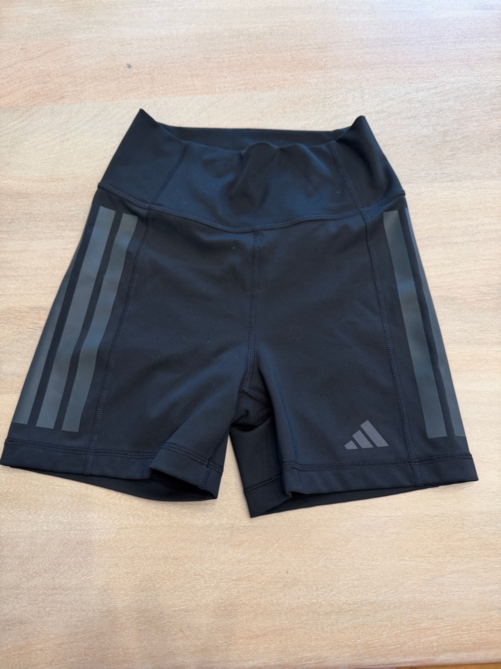 adidas Black Women’s High-Rise Bike Shorts with Reflective Stripes